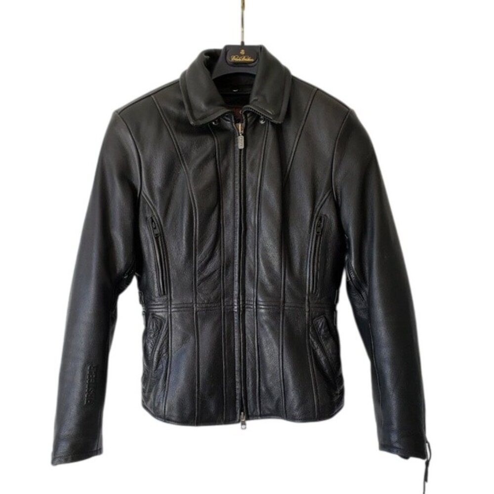 FirstGear Women Warm Lined Padded Leather Motorcycle Jacket, S